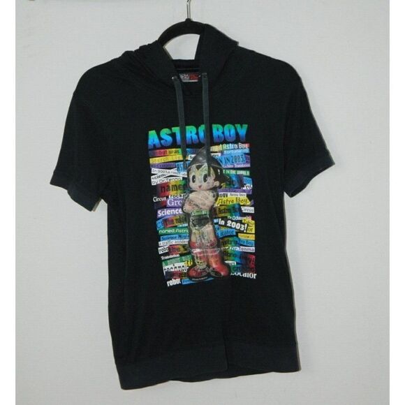 Astro Boy Tezuka Productions Hoodie Black Hologram T-Shirt Hoodie  Size Medium - Picture 1 of 9